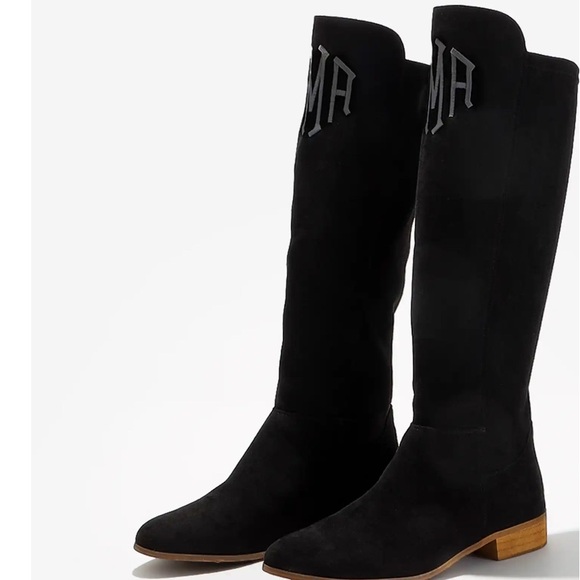 Marleylilly Shoes - Marleylilly Black Monogram Riding Boots